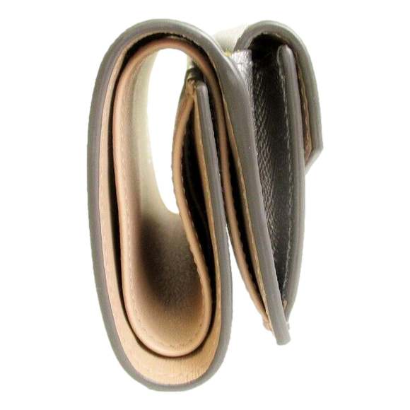 Prada Ribbon Saffiano Metallic Silver and Beige Leather Trifold - Picture 4 of 5